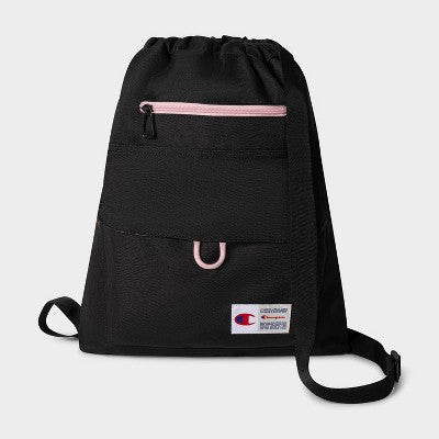Champion Diploma 18" Drawstring Bag - Black/Pink