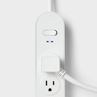 6 Outlet Surge Protector 6' Cord White - heyday: 500 Joules, Extension Cord, Outlet Extender