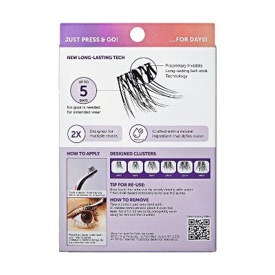 Impress Pre-Glued Lash Clusters Kit - Demi Edgy False Eyelashes - 24ct