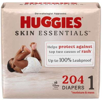Huggies Skin Essentials Luxury Diapers - Size 1 - 204ct
