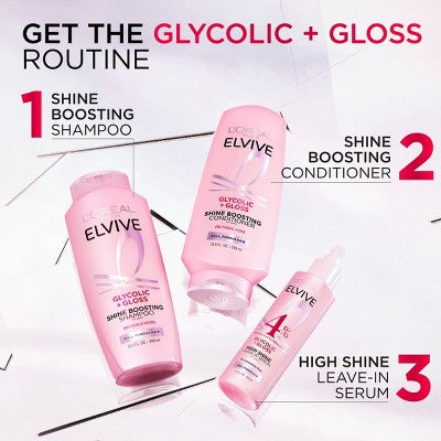 L'Oreal Paris Elvive Glycolic Gloss Shine Boosting Conditioner - 28 fl oz: For Curly, Dry Hair, Paraben-Free, Grapefruit Scent