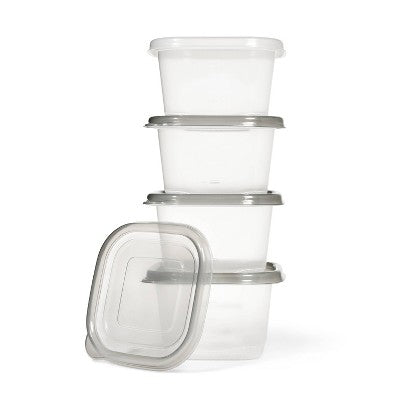 Snap & Store Medium Square Food Storage Containers - 32 fl oz/4ct - Dealworthy