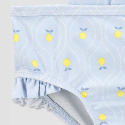 Carter's Baby Girls' Long Sleeve Lemon Printed Rash Guard Set 6M