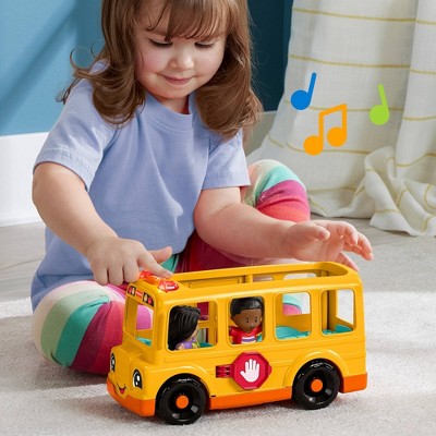 Fisher-Price Little People School Bus Musical Toddler Toy Vehicle with 2 Figures