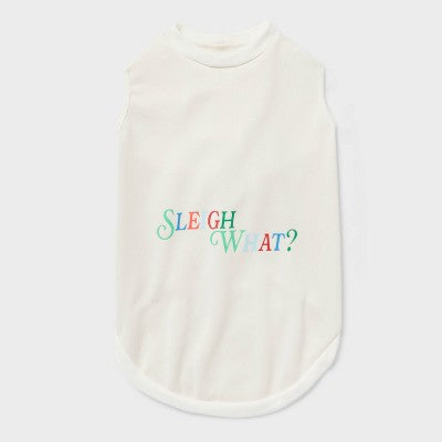 "Sleigh What?" Matching Family Pajama Dog Sweatshirt - Wondershop White M