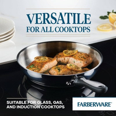 Farberware Reliance 2pc Stainless Steel Skillets: Dishwasher-Safe, Phenolic Handle, Induction Compatible