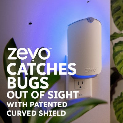 Zevo Flying Insect Indoor Light Fly Trap Starter Kit - 1 Trap + 3 Refills