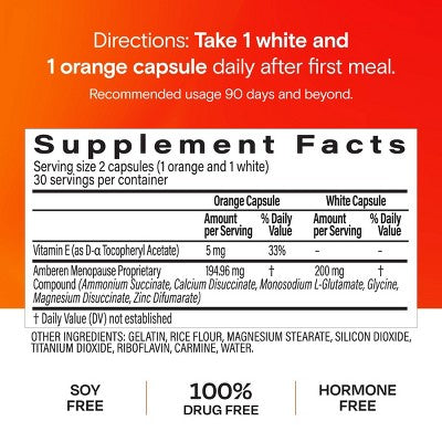 Amberen Menopause Relief Dietary Supplement Capsules - 60ct