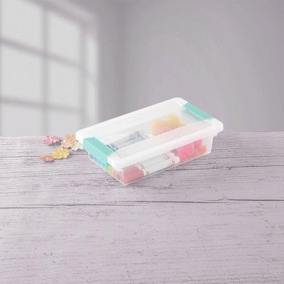 Single Small Clip Boxes with Latching Lids, Clear Stackable Storage Bins for Crafts, School, Office & Workshop Organization