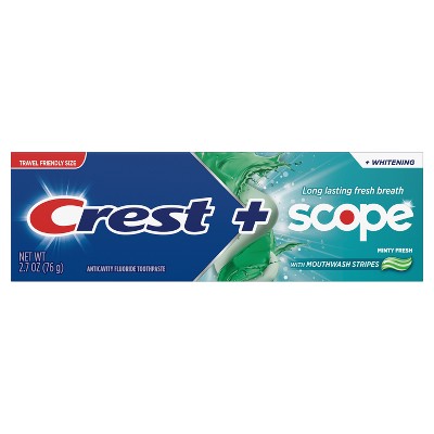 Crest + Scope Complete Whitening Toothpaste Minty Fresh - Trial Size - 2.7oz