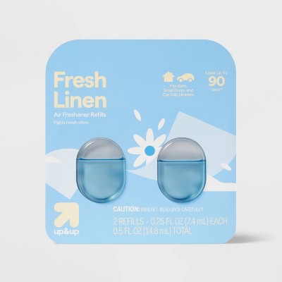 Small Room and Car Clip Refills - Fresh Linen - 0.5 fl oz/2ct - up&up