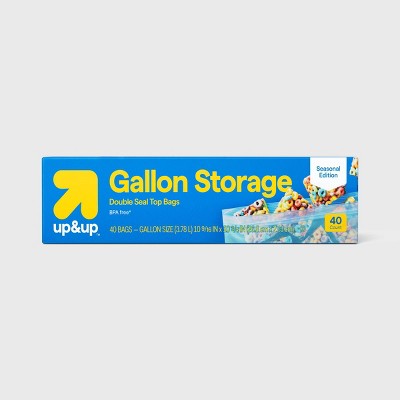 Back to School - Blue Tinted Gallon Press-to-Close Food Storage Bags - 40ct - up&up