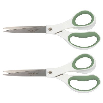 Fiskars 2pk Titanium Softgrip Scissors White