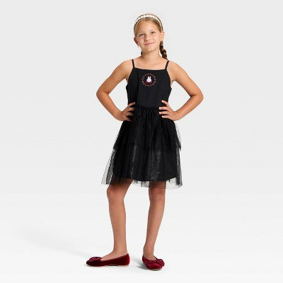 Girls' Miffy Embroidery Tulle Dress - Black XL