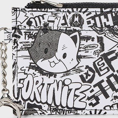 Boys' Fortnite Zip Card Wallet - Black/White