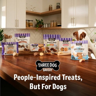 Three Dog Bakery Banana Splitz Lick'n Crunchy Dog Treats - 13oz