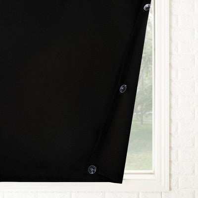 50"x78" Sun Zero 100% Blackout Solid Lights Out Portable Travel Rod Pocket Curtain Panel Black: Kids' Indoor Curtain