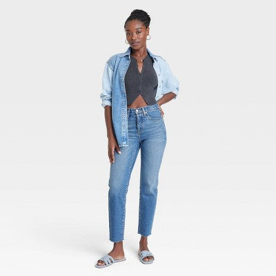 Women's Mid-Rise 80's Slim Fit Jeans - Universal Thread Blue 4