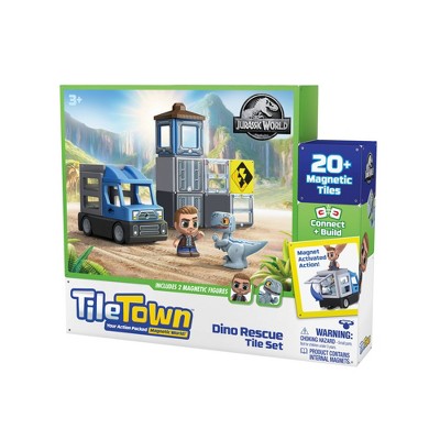 Tile Town Jurassic World Dino Rescue Magnetic Tiles Playset
