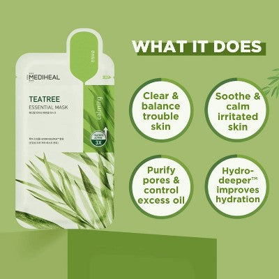 MEDIHEAL Essential Mask - Teatree - 0.81 fl oz
