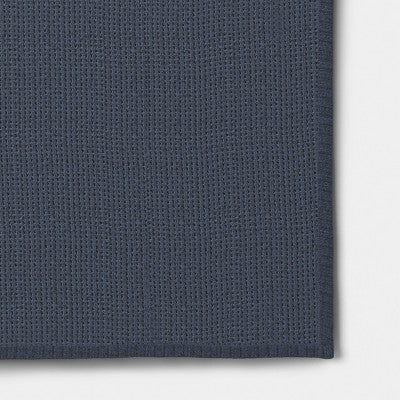 Chenille Knit Throw Blanket with Faux Shearling Reverse Blue - Threshold