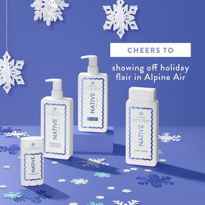 Native Holiday Limited Edition Aluminum-Free Mini Deodorant - Travel Size - Alpine Air - 0.35oz: Invisible Solid, Normal Skin