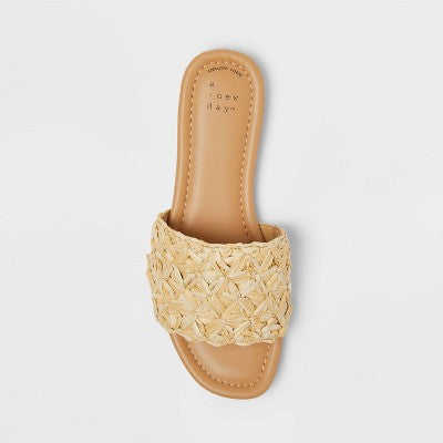Women's Jolie Slide Sandals - A New Day Natural 8
