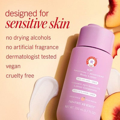 FIRST AID BEAUTY KP Smoothing + Brightening Body Lotion with 10% AHA + Urea - 6.7 fl oz - Ulta Beauty