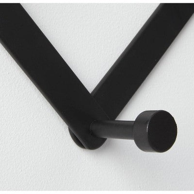 Accordian 10 Hooks Rail Matte Black - Brightroom: Wall Mounted Aluminum Hat & Coat Rack, Powder-Coated Finish