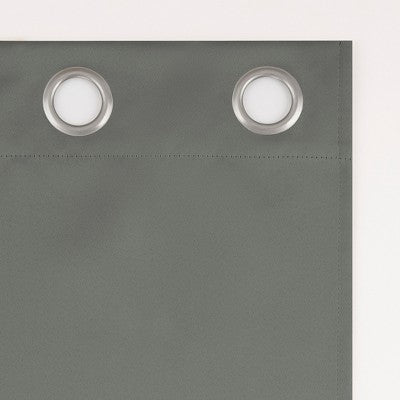 2pc 37"x96" Sun Zero Tedrow 100% Blackout Grommet Curtain Panel Pair Gray: Modern Noise Reduction, Thermal Insulated