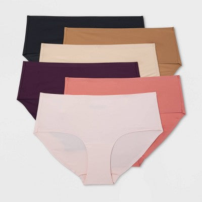 Women's 6pk Bonded Microfiber Hipster Underwear - Auden Assorted Color 3X: Cotton Gusset, Mid Rise
