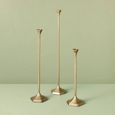 30"x5.8" Oversized Floor Taper Candlestick Brass - Hearth & Hand with Magnolia (LOCAL PICKUP ONLY)