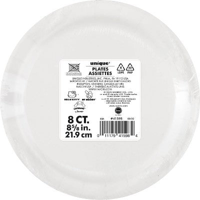 Hello Kitty 9" 8ct Paper Party Dinner Plates