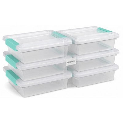 Small Clip Boxes with Latching Lids, Clear Stackable Storage Bins for Crafts, School, Office & Workshop Organization