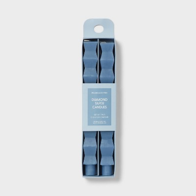 10" Diamond Shaped Taper Candle Set Blue - Room Essentials