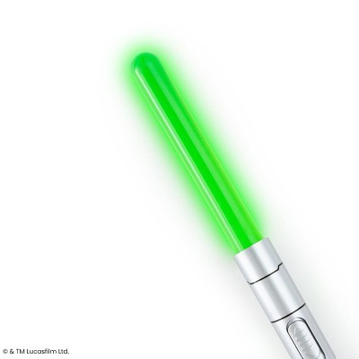 Yoobi Star Wars 2pk Light Up Ballpoint Pens, 1.0mm Black Ink - Green/Purple Lightsaber, School Supplies