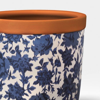 Terracotta Outdoor Floral Patterned Planter 6"x6.12" - Threshold