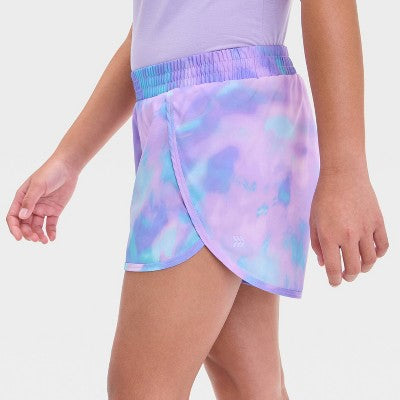 Girls' Run Shorts - All In Motion Purple Print L