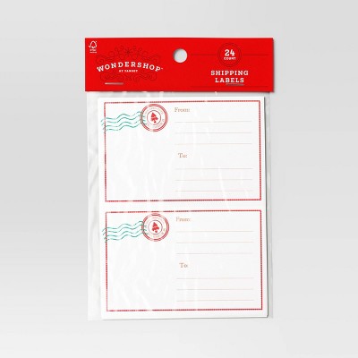 24ct 'Do Not Open' Christmas Shipping Label White/Red - Wondershop