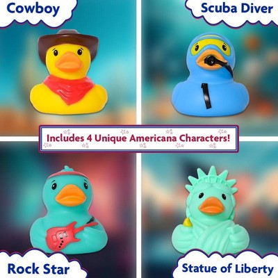 Sunny Days Squeeezy 4pk Americana Rubber Ducks Fidget Toy