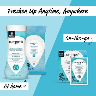 Summer's Eve Fragrance Free Feminine Cleansing Wipes - 32ct