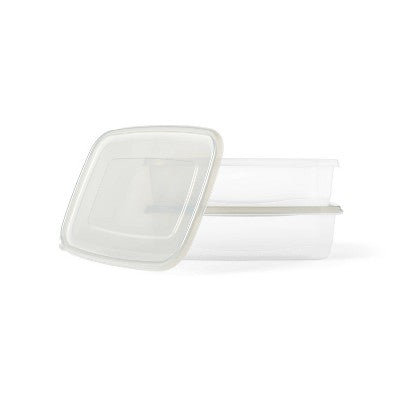 Large Rectangle Food Storage Containers - 128 fl oz/2ct - Dealworthy: Stackable Design, BPA-Free