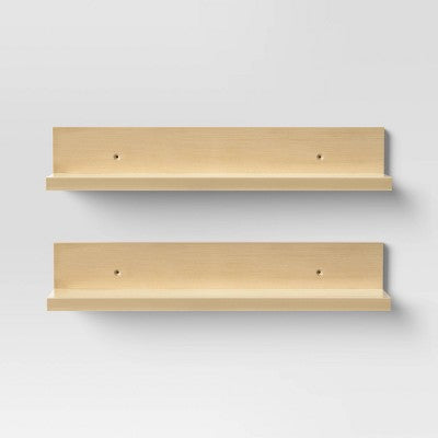 15" Wall Shelf Picture Ledge 2pk Natural - Room Essentials