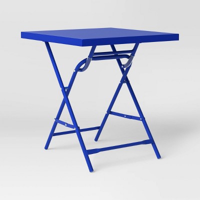 Metal Slat Folding Table Blue - Room Essentials (LOCAL PICKUP ONLY)