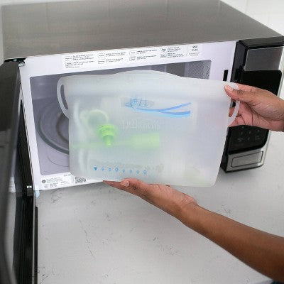 Dr. Brown's Silicone Microwave Sterilizer Steam Bag: Grip Handle, Reusable, BPA-Free
