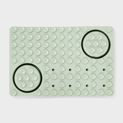 Slow Lick Dog Feeding Mat - Boots & Barkley Sage Green: Silicone, 12"x8"