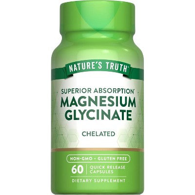 Nature's Truth Magnesium Glycinate Capsules | 200mg | 60 Count | Chelated Superior Absorption Formula | Non-GMO & Gluten Free Supplement