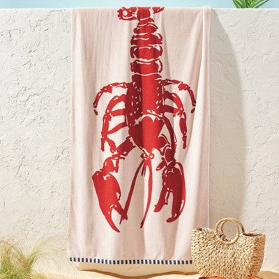 36"x72" Lobster Oversized Beach Towel Red - Room Essentials