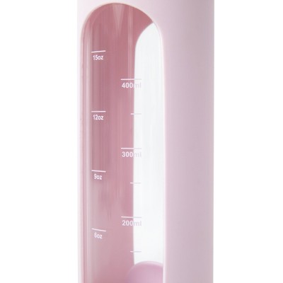 Blogilates 19ozGlass Protein Shaker Bottle with Silicone Sleeve - Pink