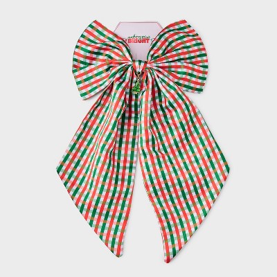 Bow with Charm Hair Barrette - Green/Red
